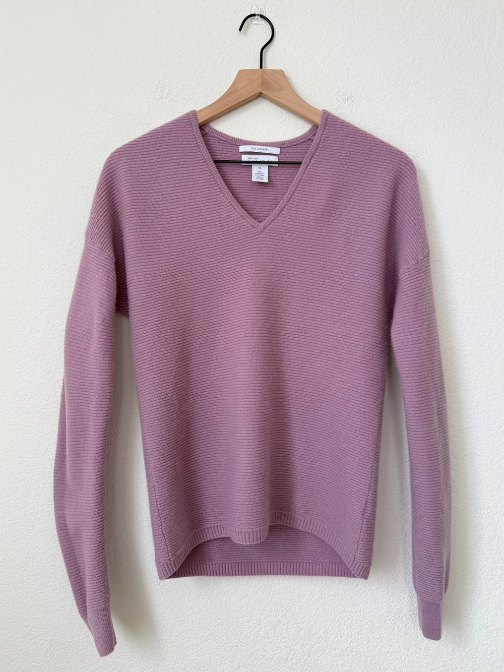 Nordstrom Cashmere 100% V-Neck Sweater in Mauve Pink Size XS